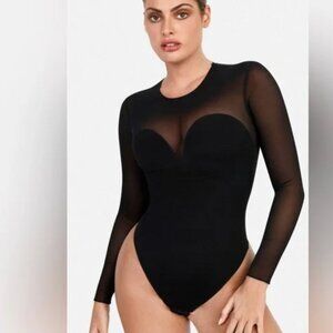Popilush Black Mesh Bodysuit NWT Size Large